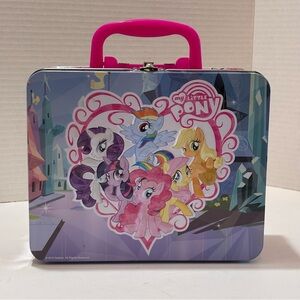 My Little Pony Metal Tin Collectible Lunchbox Hasbro Pink Blue Purple 2013